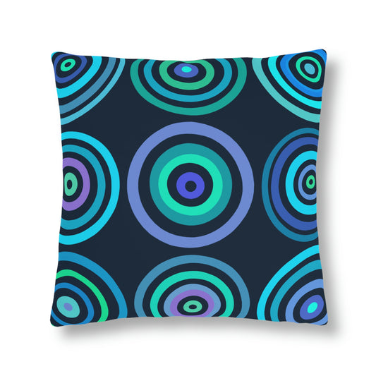 Colorful Indoor/Outdoor Pillow - Blue Circles (2 Sizes)