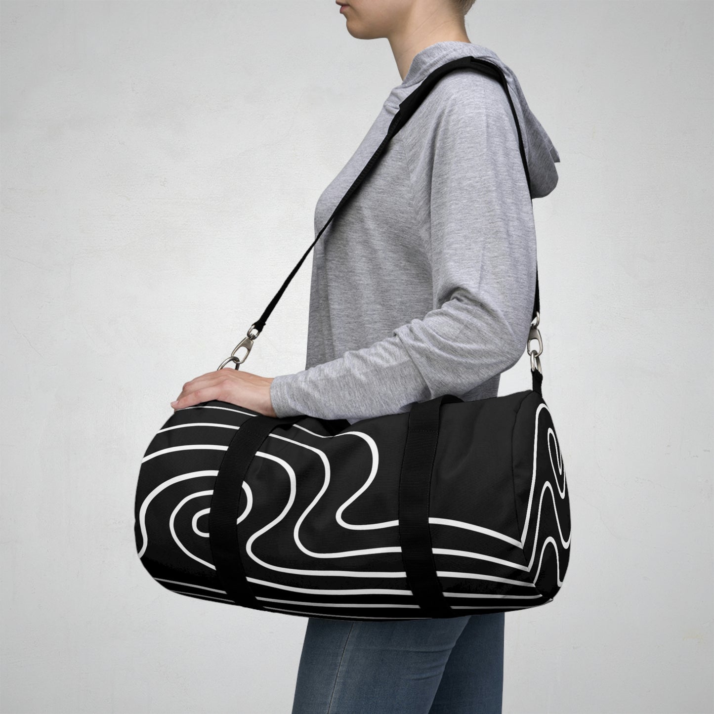 Sturdy Duffel Bag/Travel Bag - Black and White (2 Sizes)